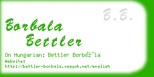 borbala bettler business card